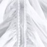 Wolken-Store Evania aus weißem Voilé Detailbild Raffung